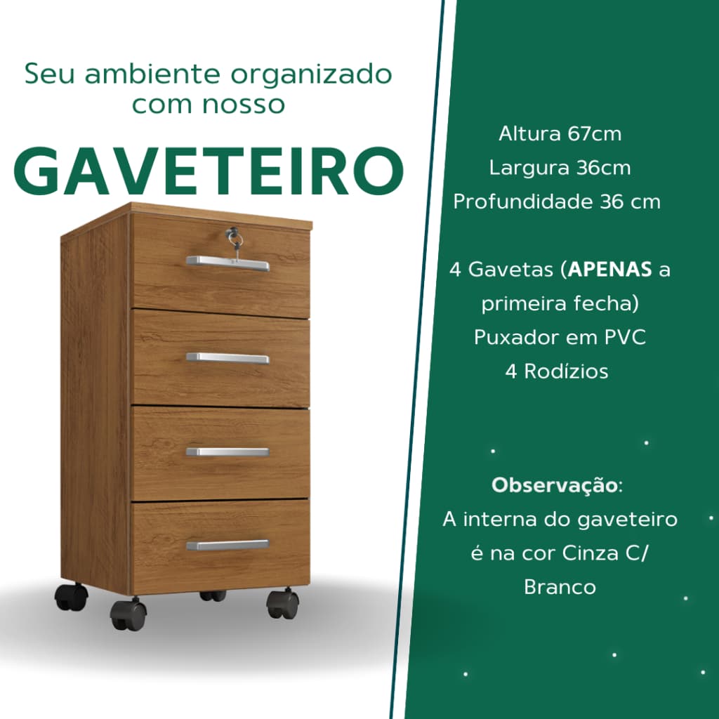 gaveteiro organizador com rodinhas branco preto ou freijo