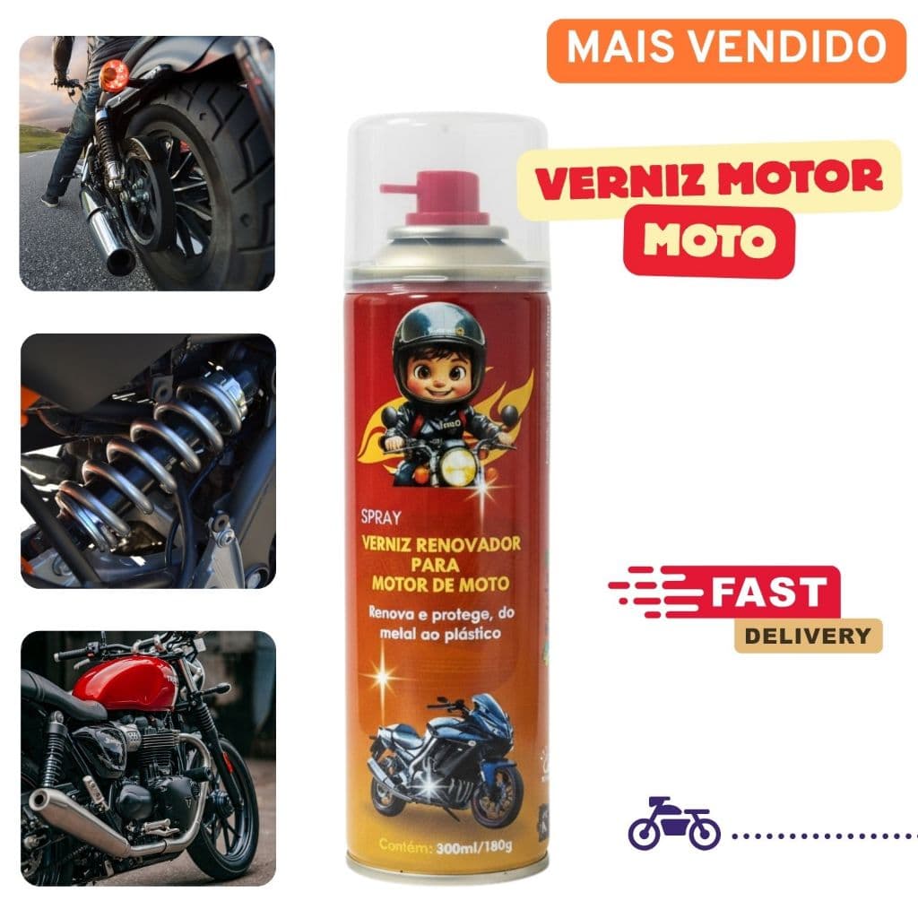 Spray Verniz Renovador para  Motor de Moto 300ml / 180g | Motocicleta Honda CG 160