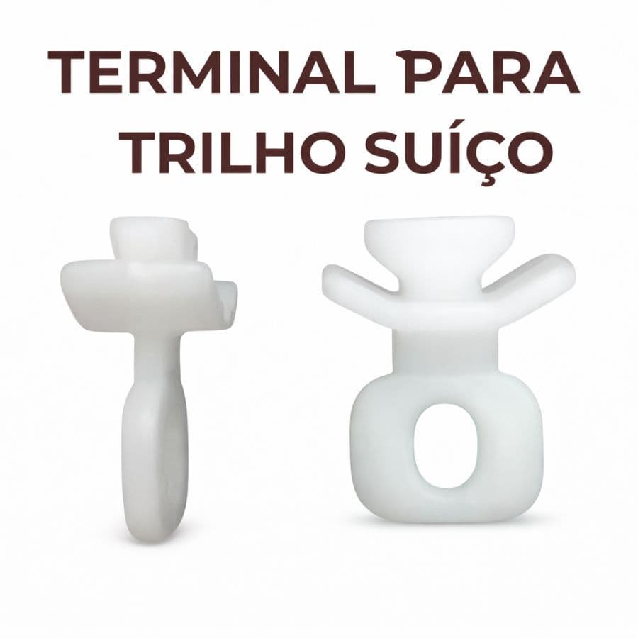Terminais para Cortina Trilho Suíço Max | Trava Eficiente p/ Varão Wave/ Trava/Terminal p/ Cortinas