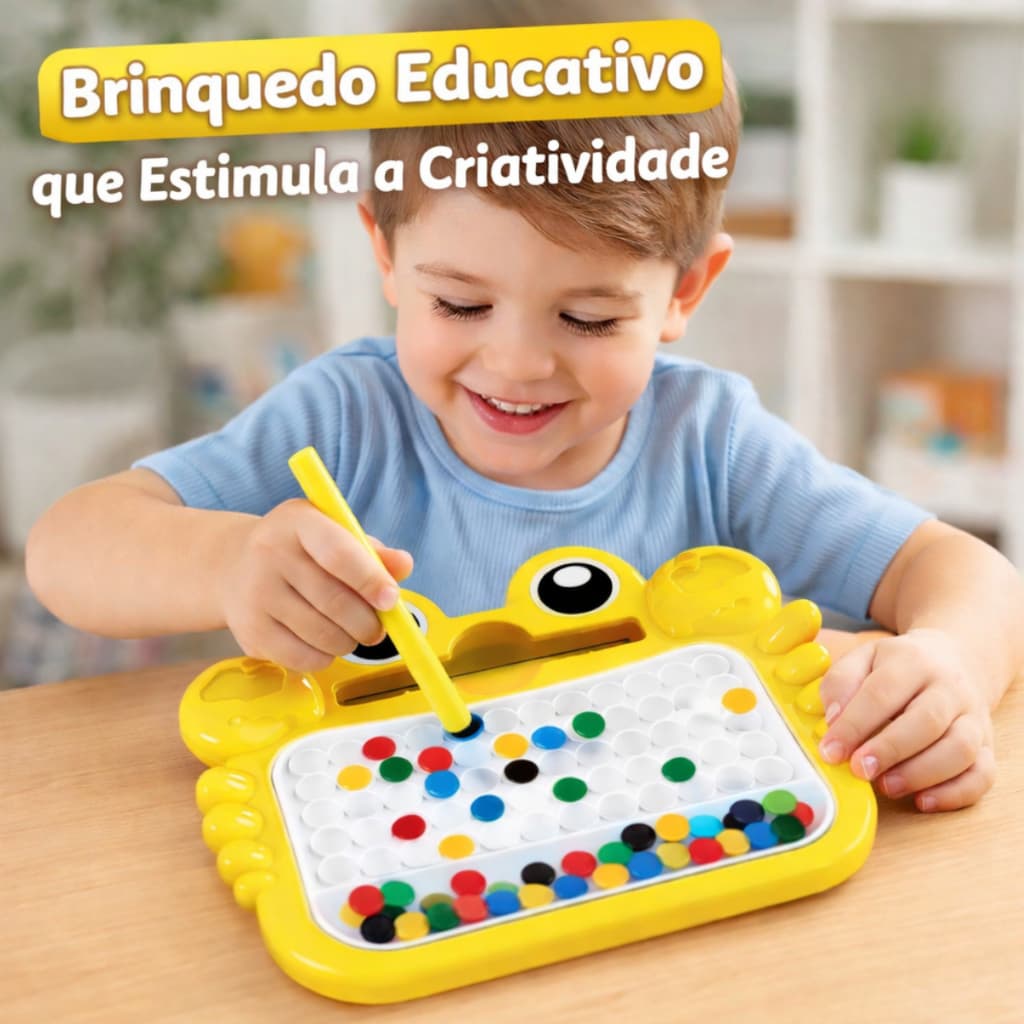 Lousa Mágica Infantil Caneta Magnética Para Desenho Com Cartela Educativo