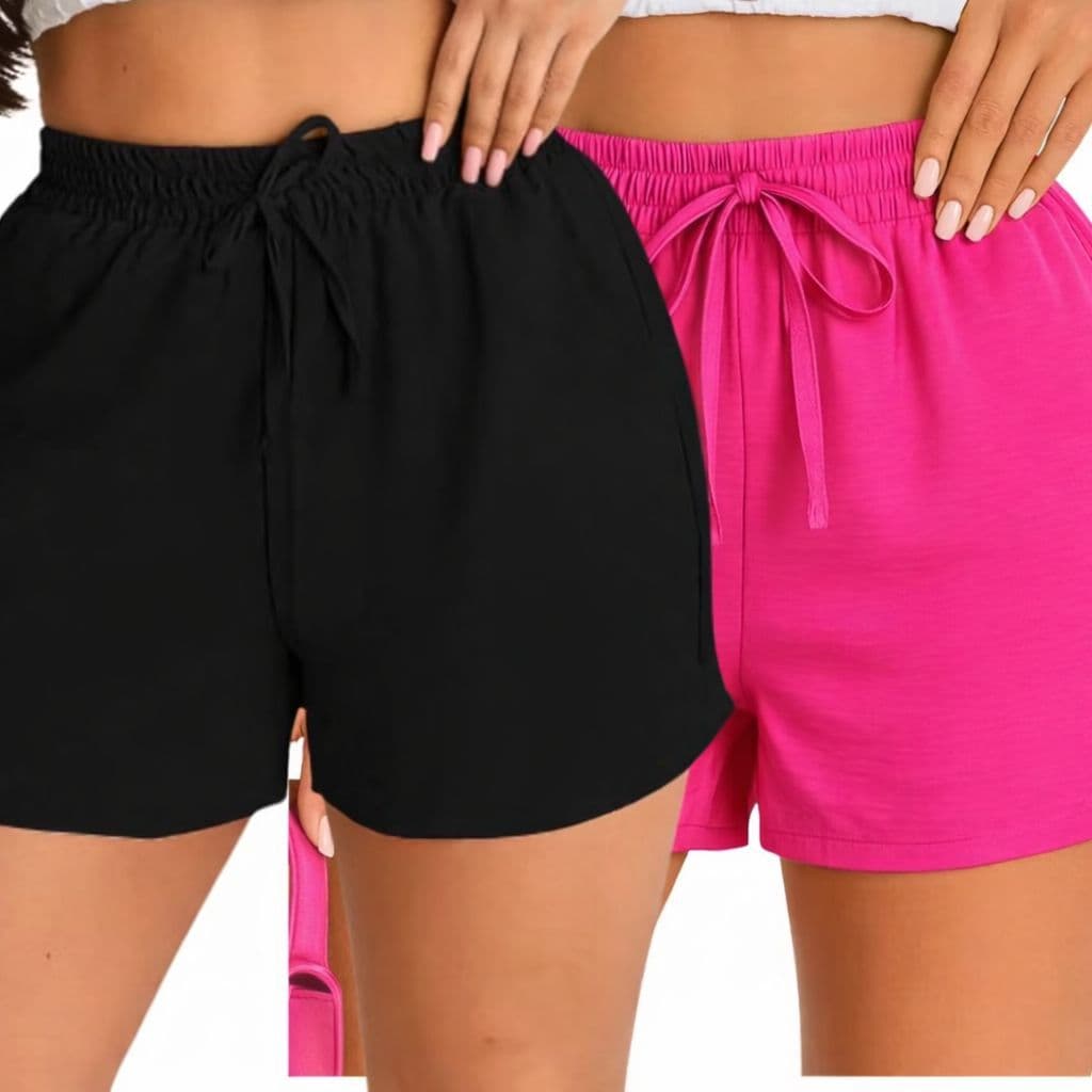 Kit 2 Shorts Duna Feminino Verão Leve Shortinho Tendência Moda com Elástico Short de praia