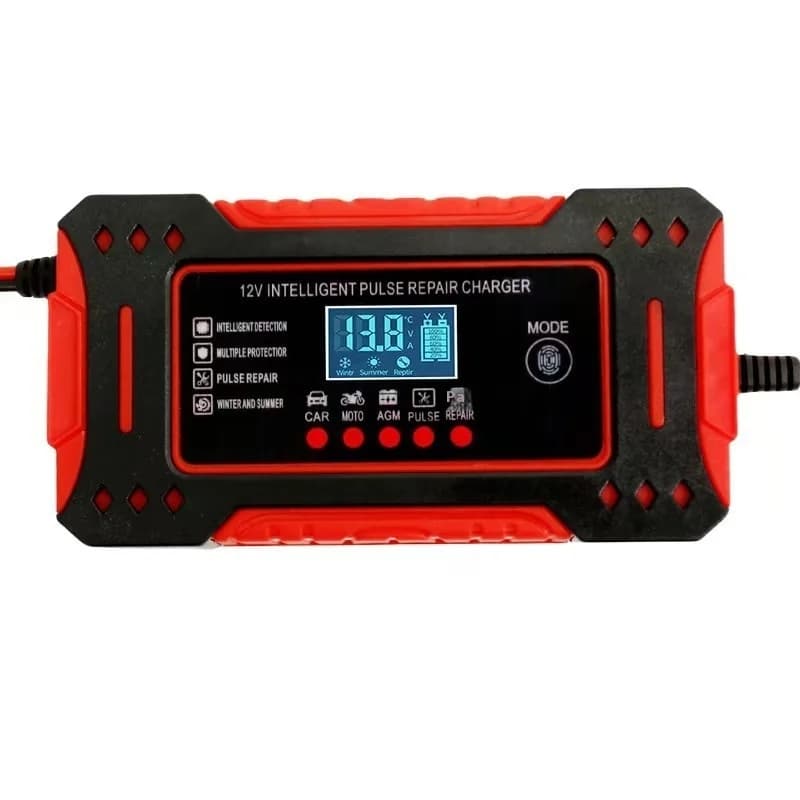 Carregador Bateria Inteligente 12V 6A Carro Moto LCD Digital Reparo Pulso Automático Bivolt