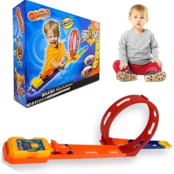 Pista De Corrida Well Kids Com Lançador Loop 360º E 2 Carros Fricção Colorido Colorido