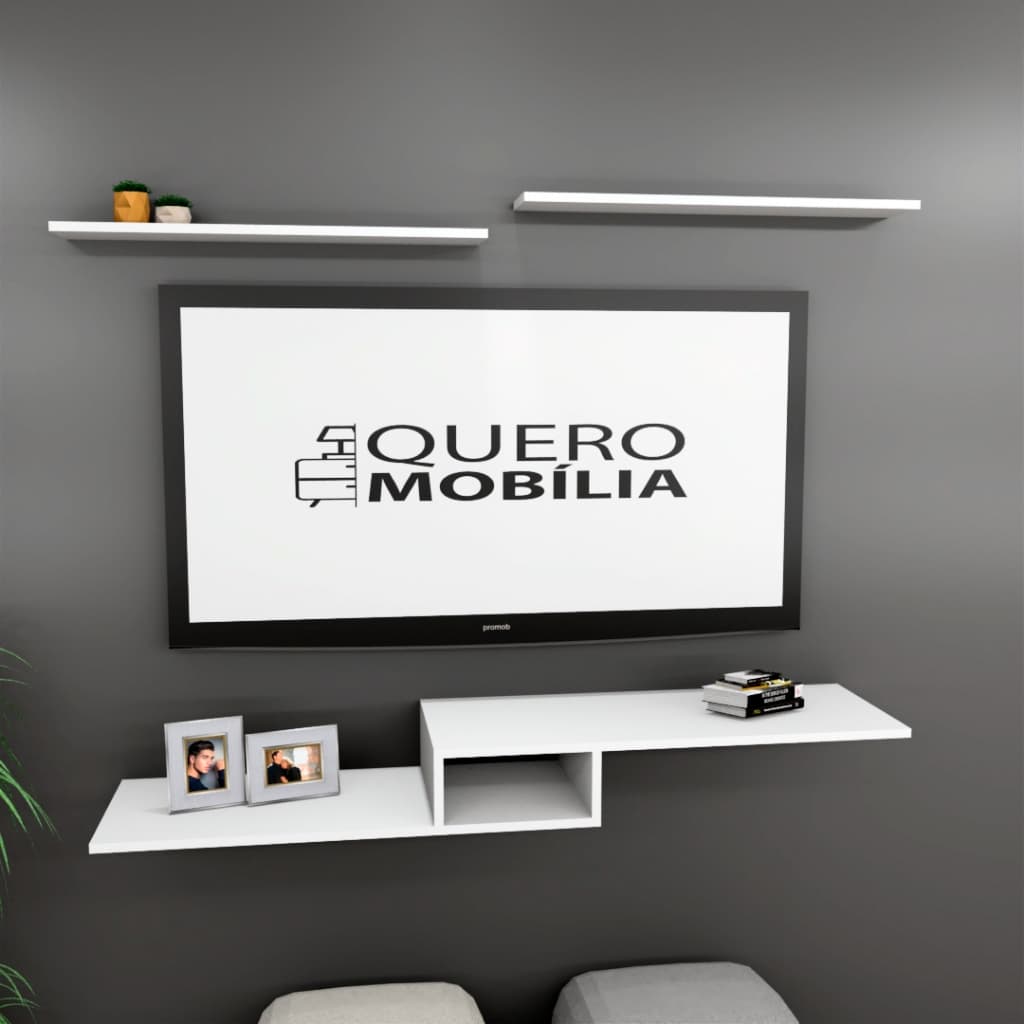 Rack Suspenso com Nicho e Prateleiras para Sala e Quarto