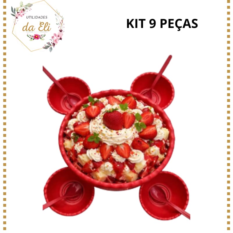KIT 9 PEÇAS BACIA PARA SOBREMESA SALADAS FRUTAS