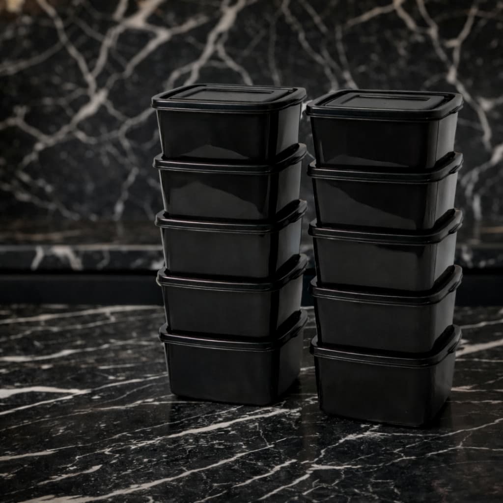 Kit 10 Marmita Potes Plásticas 1 Litro com Tampa – Reutilizável e Resistente