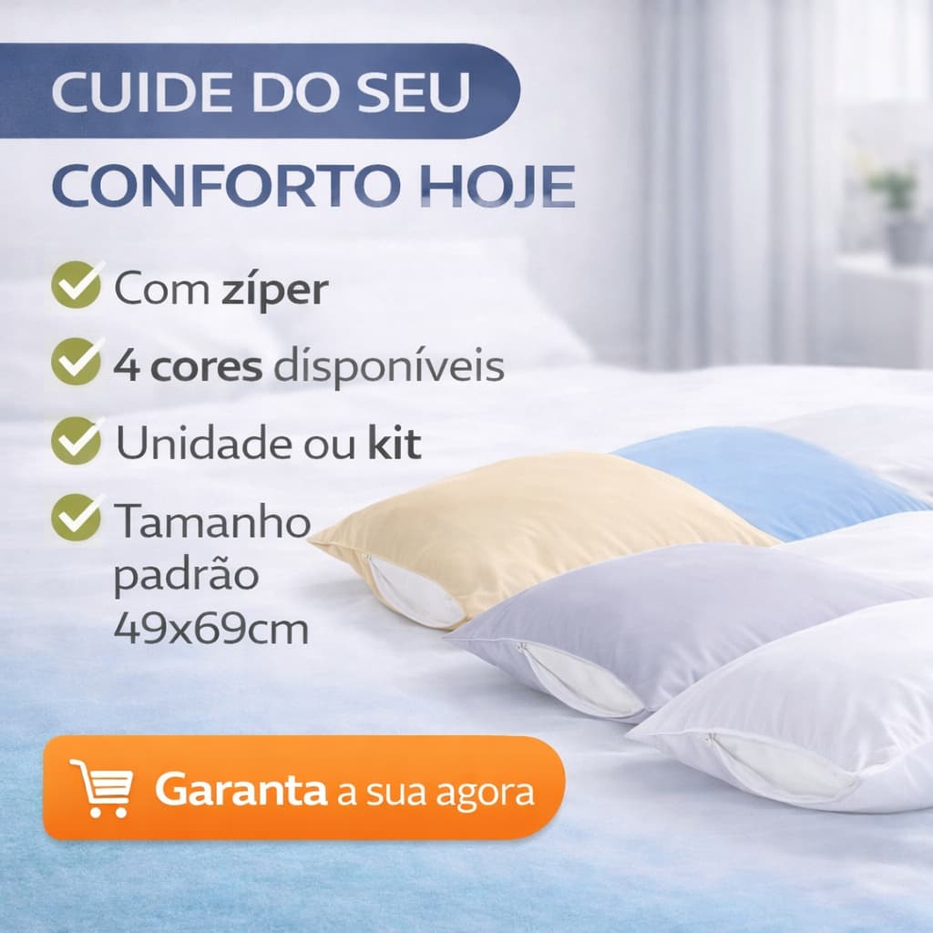Capa de Travesseiro Protetor com Zíper