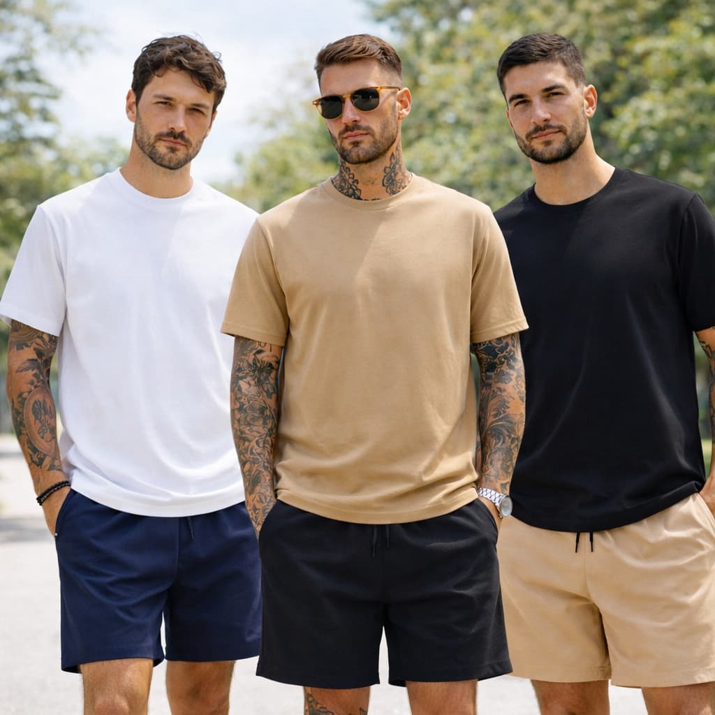 Conjunto Masculino Short e Camisa 100% Algodão Casual  Estilo Jois