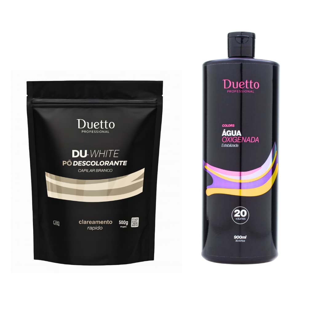 Kit Pó Descolorante e agua oxigenada 20V Duetto Professional