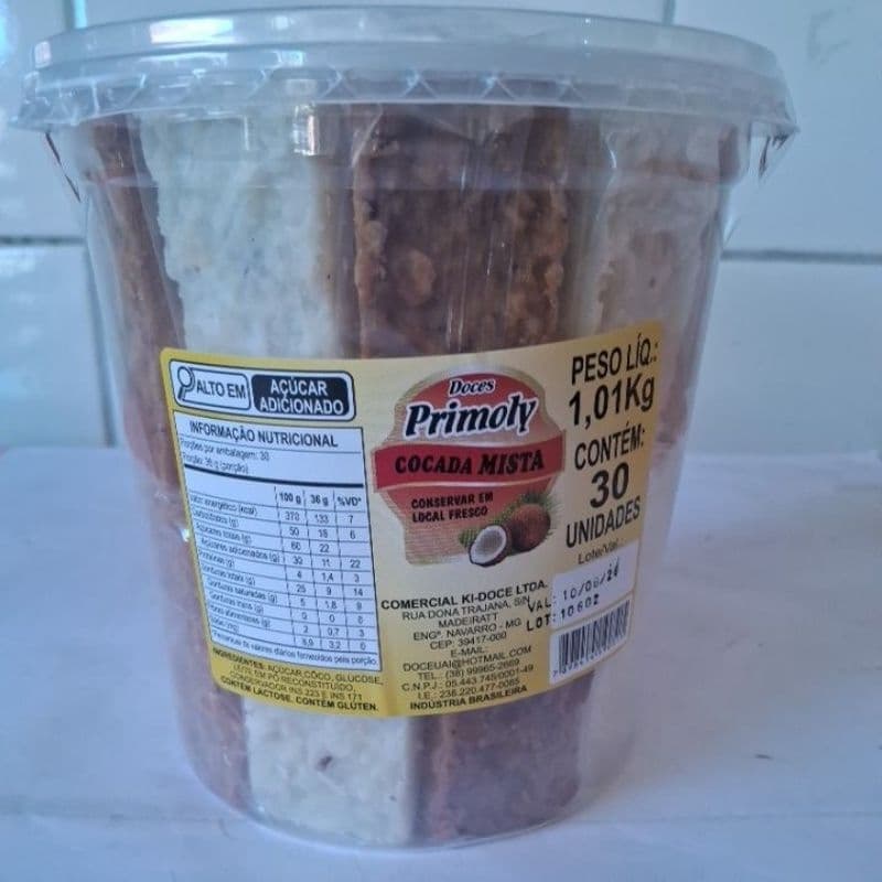 doce cocada mista primoly pote 30un 30g