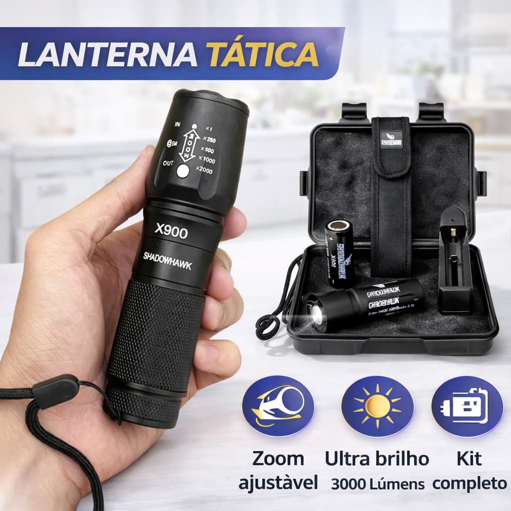 Lanterna X900 Original Shadowhawk Com Case E 2 Bateria Zoom
