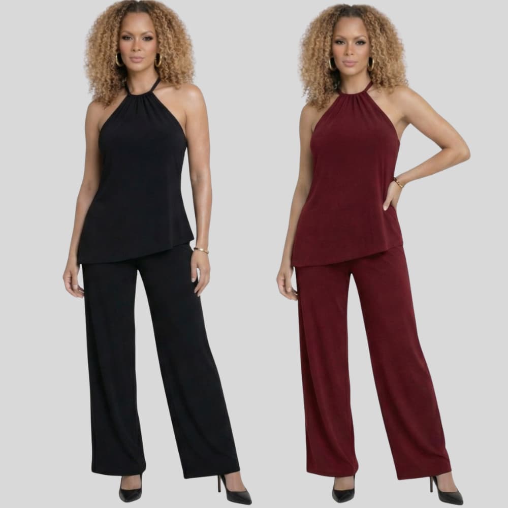 Kit com 2 Conjuntos Feminino luxo - Calça e blusa feminina estilosa com detalhe laço