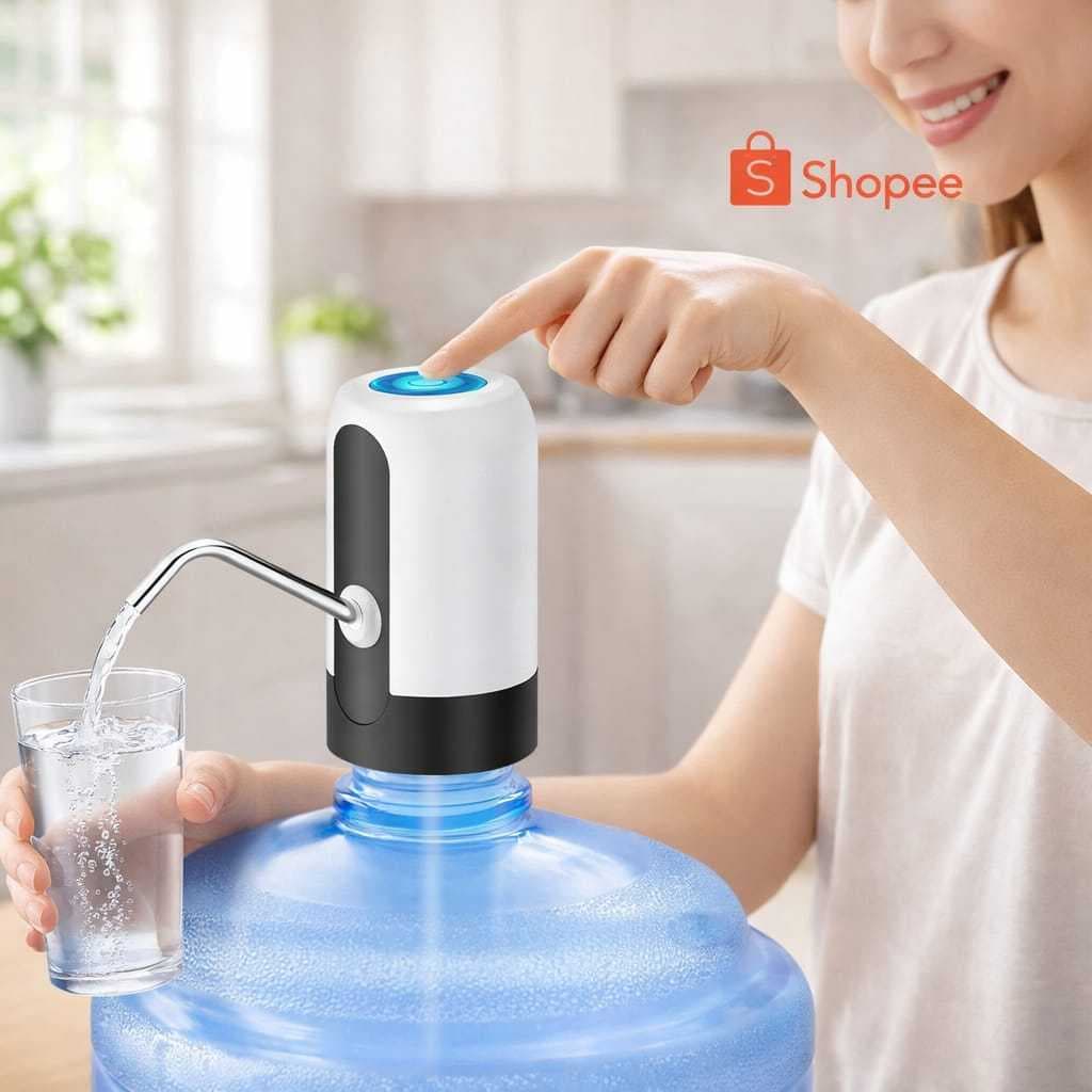 Bomba Elétrica Universal Para Galão Garrafão D´agua Dispenser Altomático com Carregamento USB