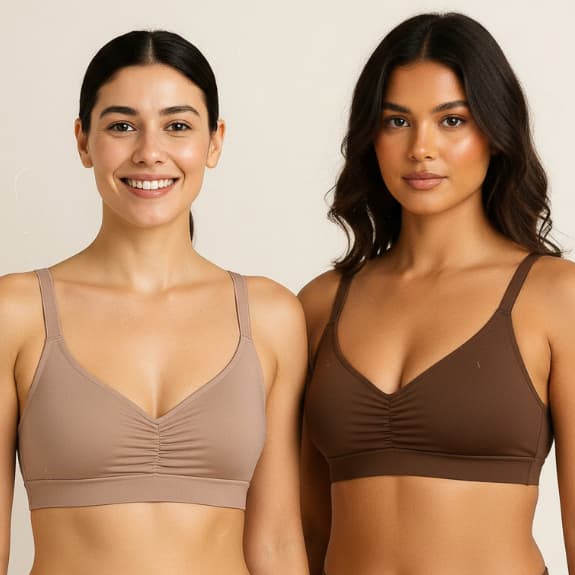 Kit com 2 Sutiã Bojo Removível Reforçado Alças Largas Top Conforto Sem Aro Sutien  Sutian Croppe