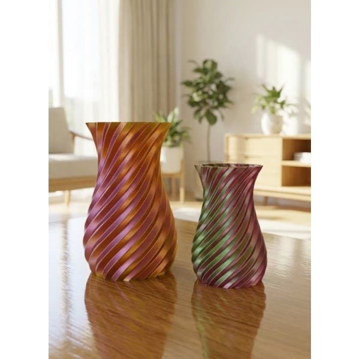 Kit 2 Vasos Decorativos em Espiral - Várias Cores + BRINDE