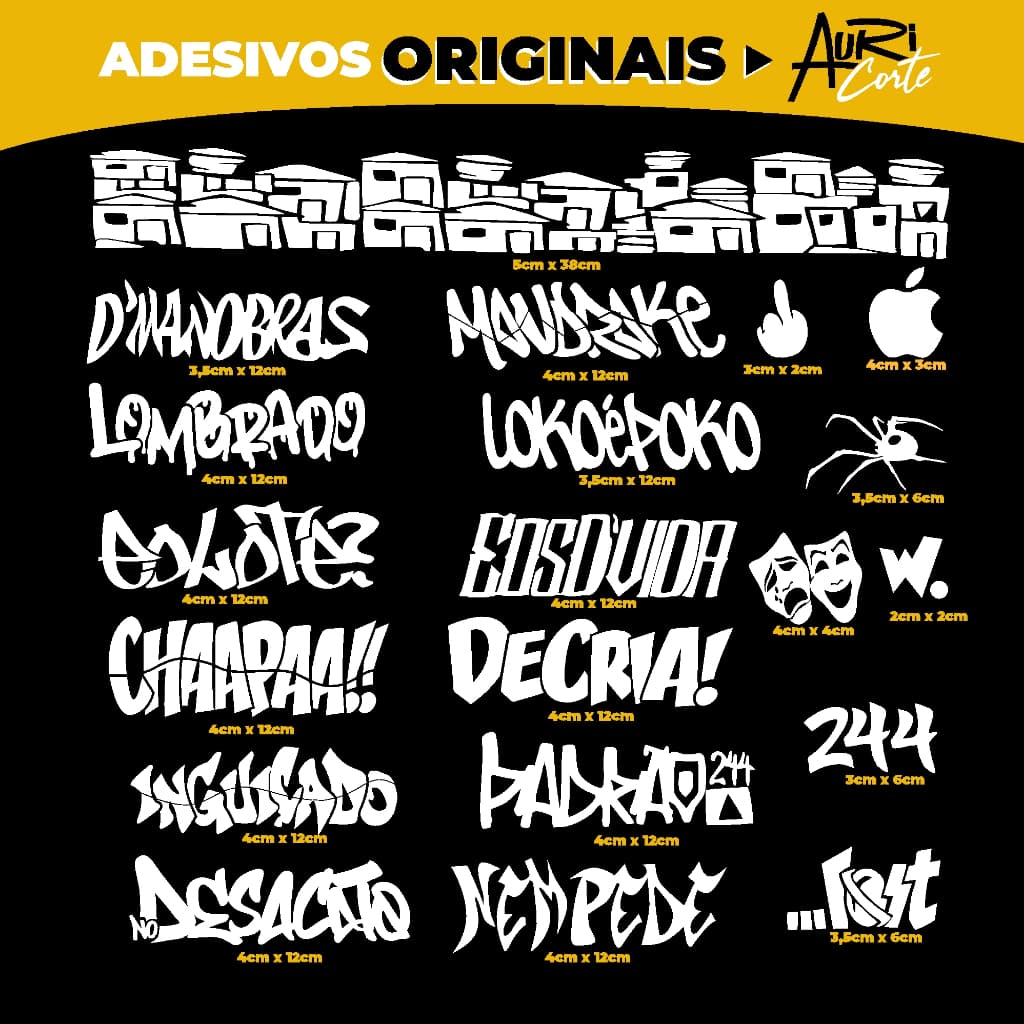 KIT ADESIVOS PARA QUADRO DE BIKE ORIGINAL FAVELINHA ARANHA OS MELHORES GRAU AURICORTE