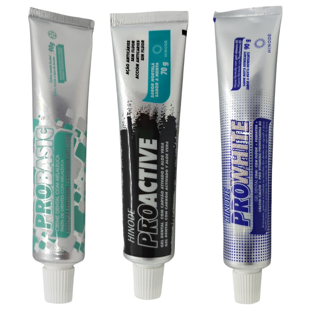 Kit C/3  Creme  Dental Hinode Original Pro  White 90g + ProActive 70g + Pro Basic 90g Frete Gratis