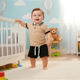conjunto polo Infantil short tectel ou moletinho com camisa polo de verão