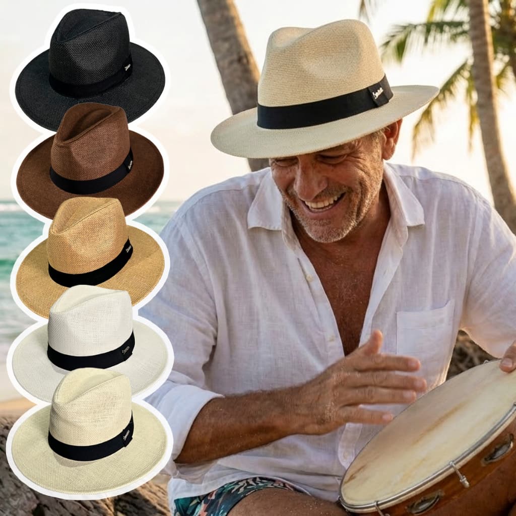 Chapéu Estilo Pagodeiro Panamá Fedora Alta Qualidade Pagode Samba Raiz Carioca Festas Umbanda Moda