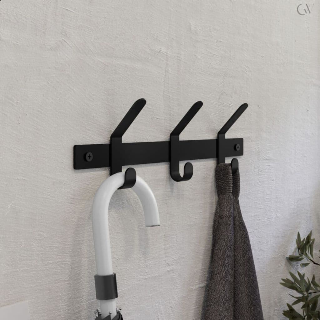 Kit Ganchos de Toalhas Cabideiro Em Metal Suporte Fixo