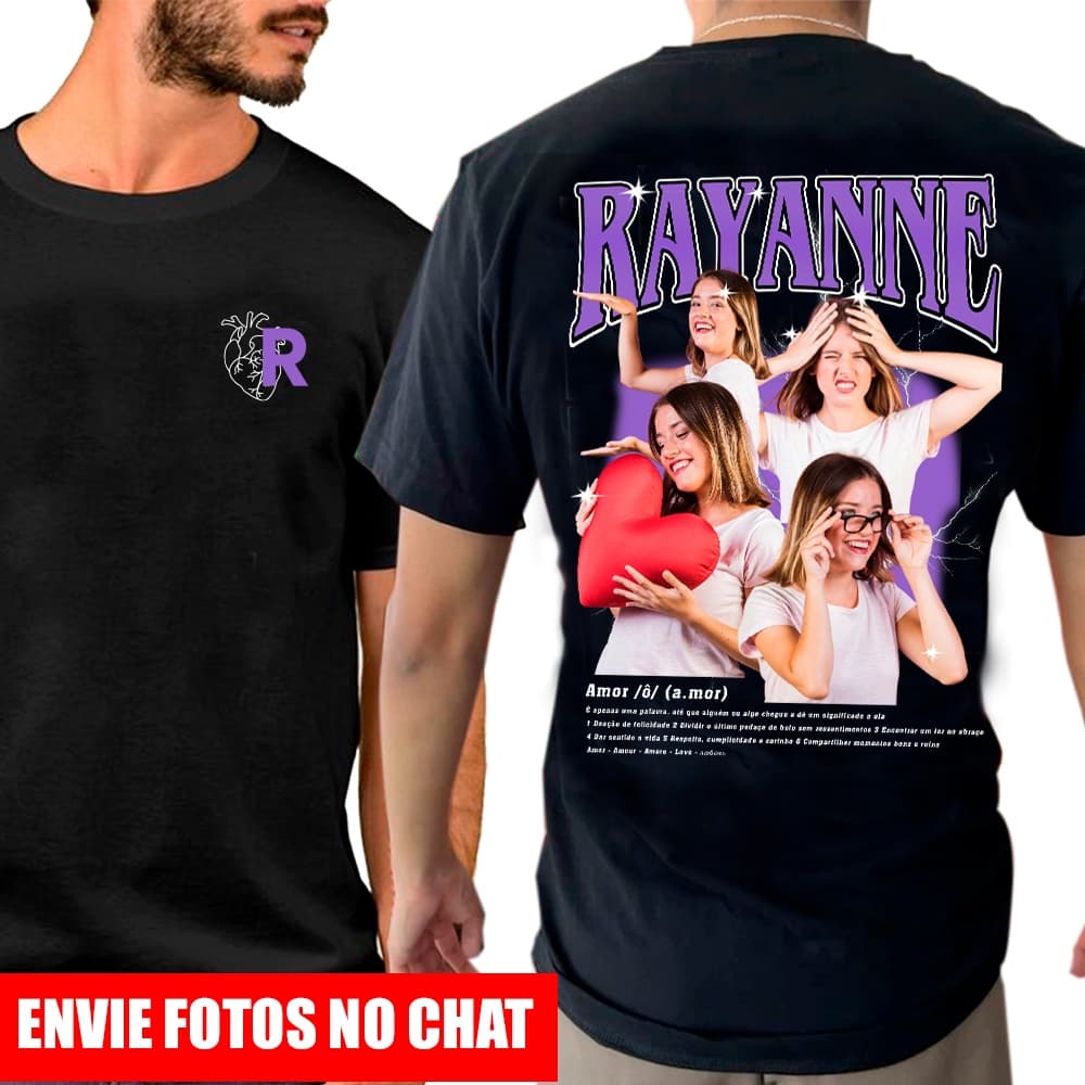 Camiseta Personalizada Fashion Seu Nome Sua Imagem 100% Algodão dia dos namorados/Pais Camisa
