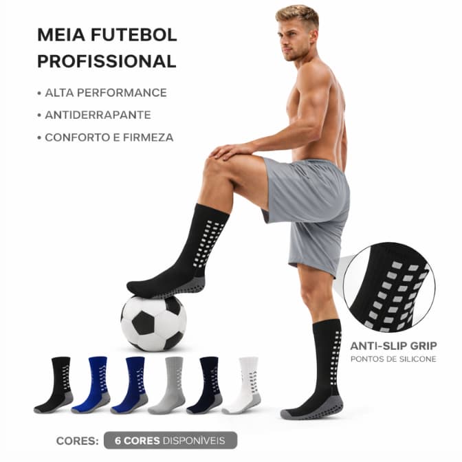 Meia de futebol Meias Esportivas De Algodão Antiderrapantes De Alta Qualidade (Listra) Tamanho 40-46
