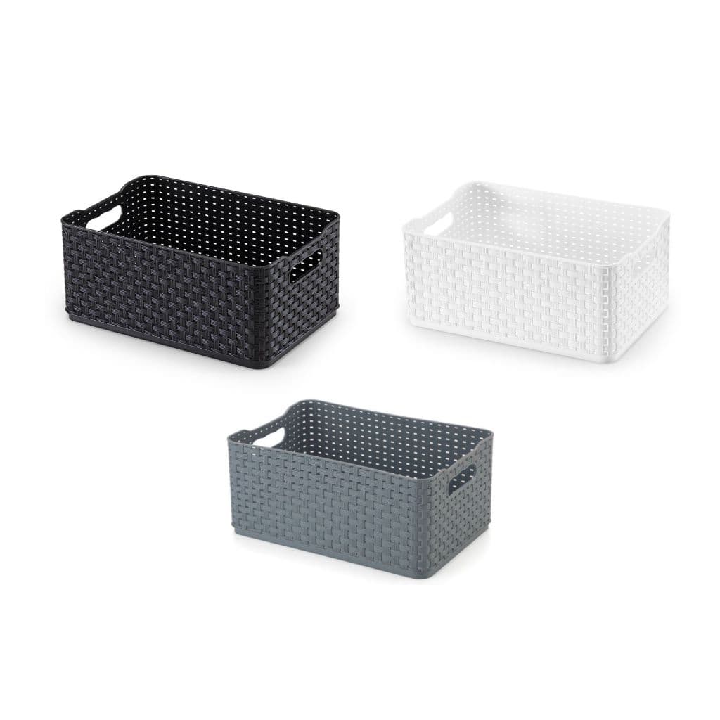 Caixa Rattan 1,74L Vermelha, Preto, Branco ou Cinza -  Arthi