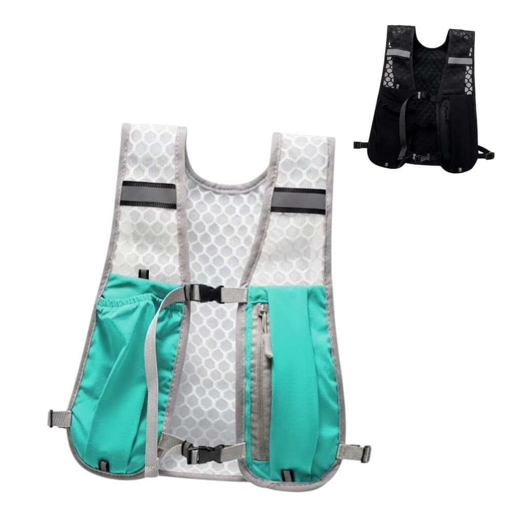 Colete Refletivo Leve Para Corrida Com Bolso Para Hidratação E Compartimento Para Celular
