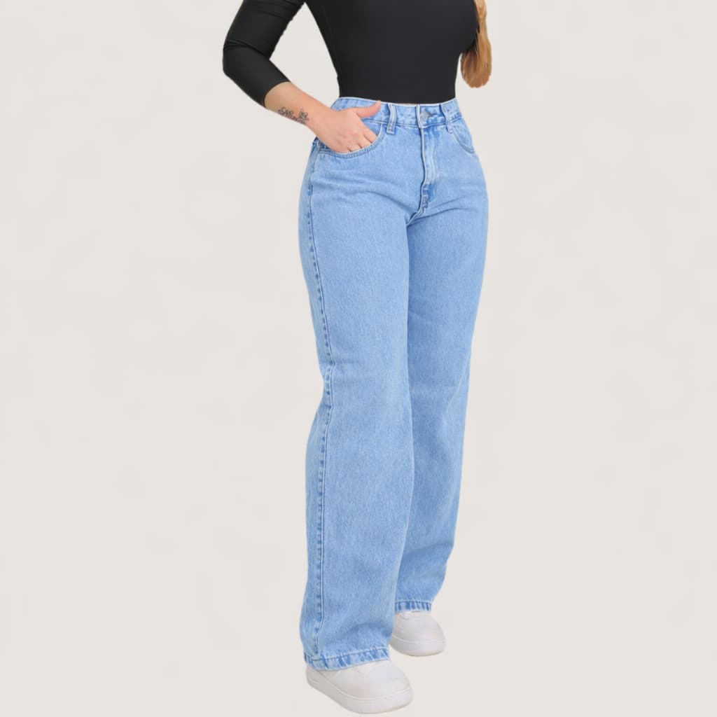 Calça  Wide Leg Jeans Feminina  Pantalona Juvenil 34 Ao 46
