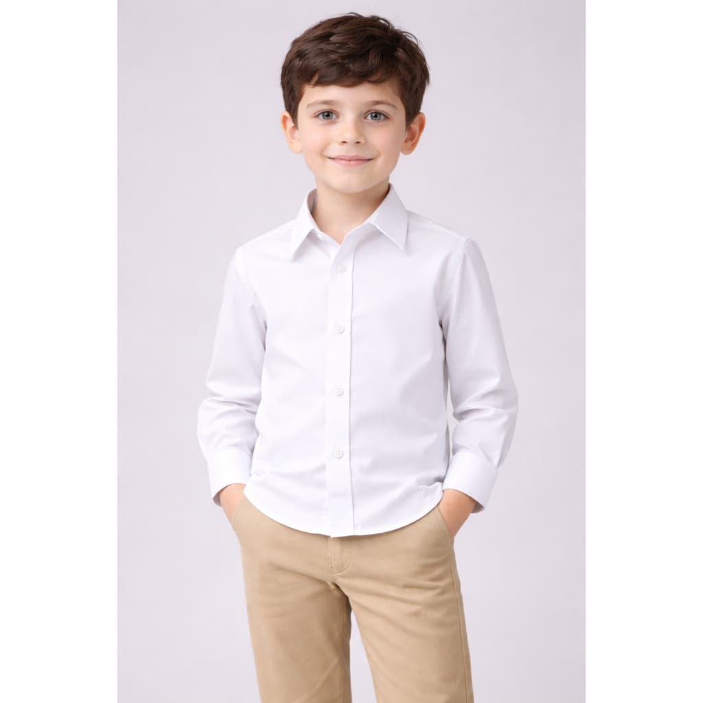 Camisa Social Infantil Manga Longa Diversas Cores Premium Promoção
