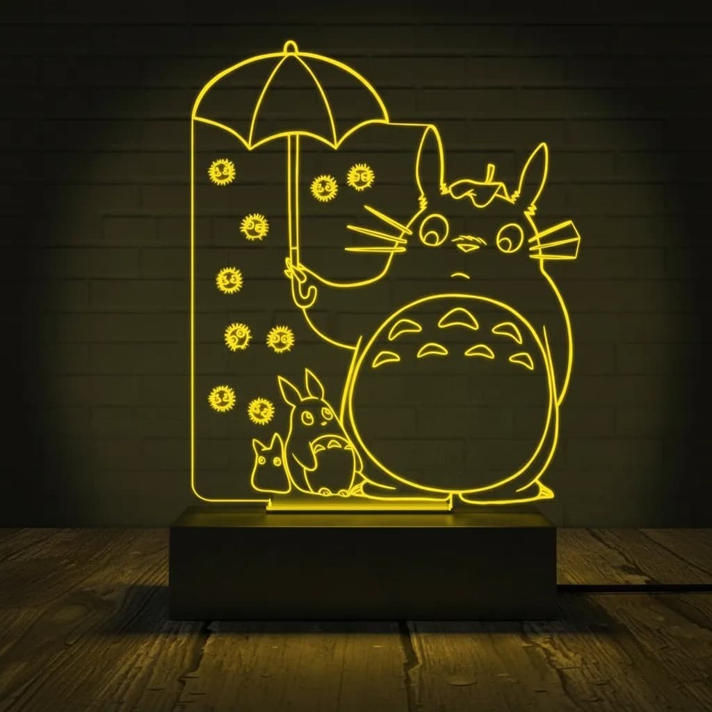 Luminária Led 3d | Totoro Viagem de Chihiro | Abajur Presente Criativo Decoração