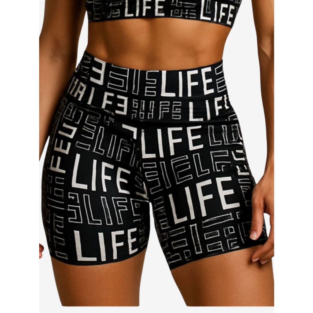 Shorts Curto Estampado Feminino Poliamida Fitness Academia Treino Confortável