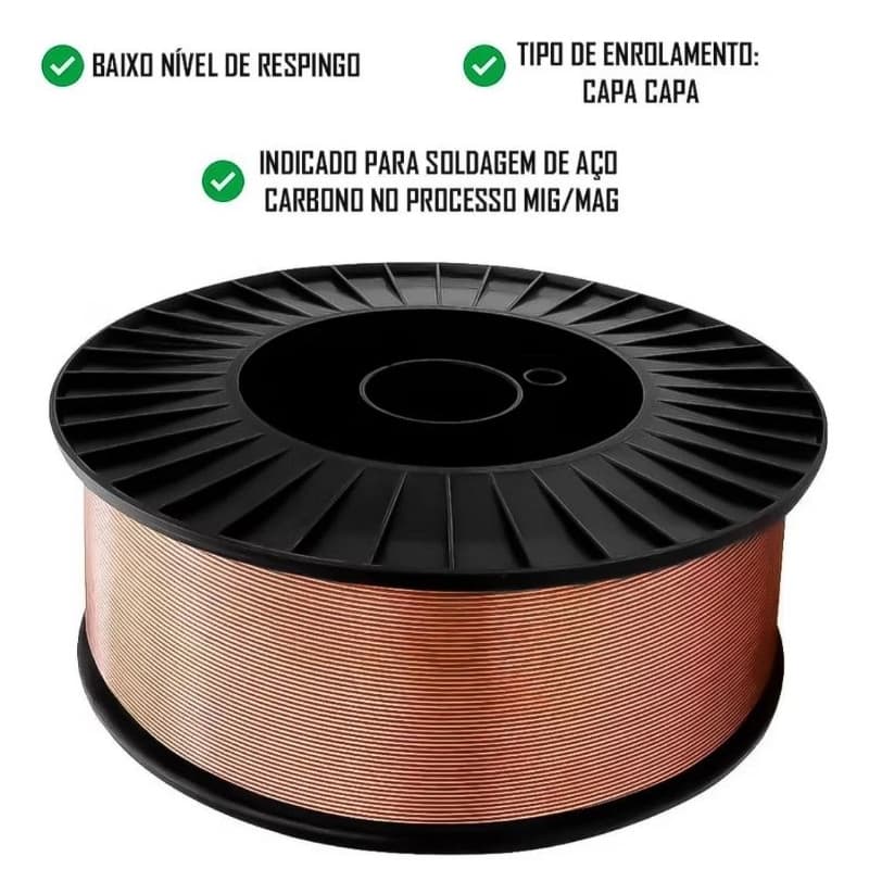 ARAME MIG GALZER ER70S-6; ROLO 15KG; 0.8mm.