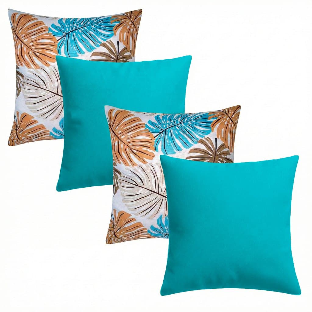 4 Capas Almofadas Sem Refil 50x50 Estampadas Floral Luxo Com Zíper Invisível Aviamento De Qualidade