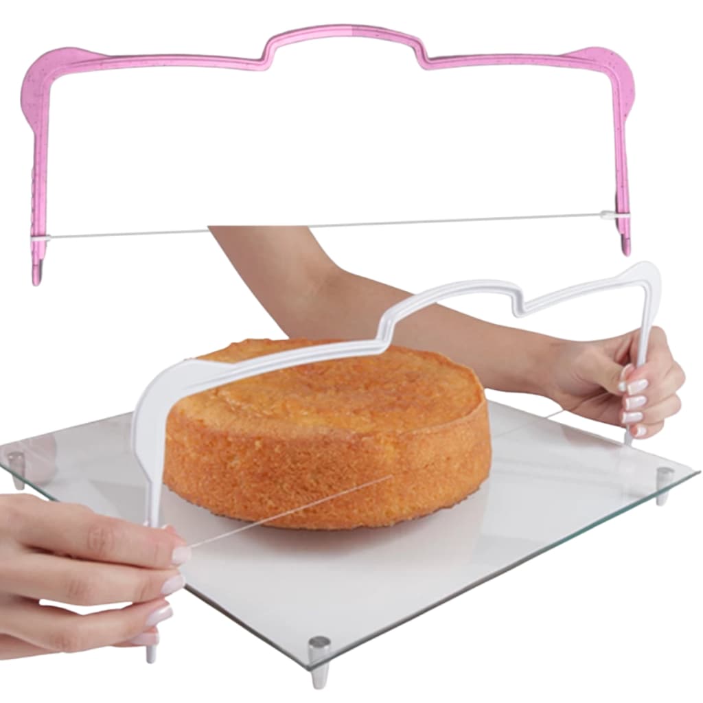 Cortador e Nivelador de Bolo Fio de aço inox - cor sortida (Rosa ou Branco)
