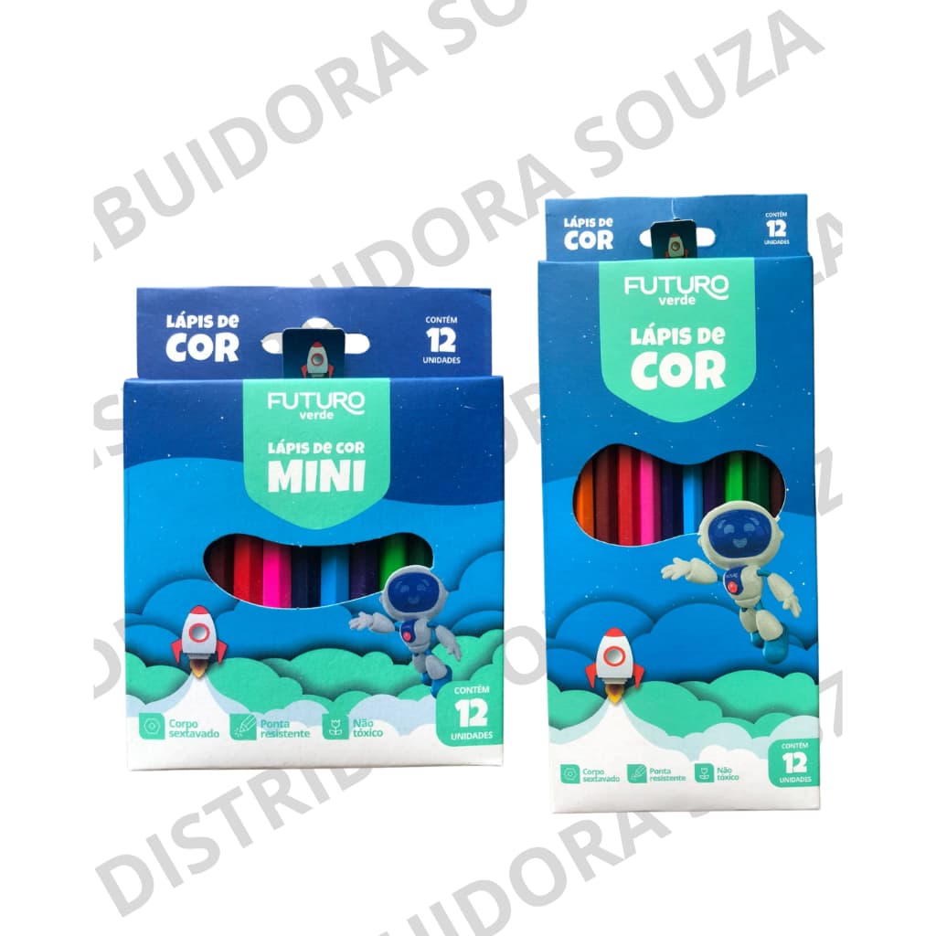 CAIXA DE LÁPIS  DE COR C/12 CORES RECICLADO