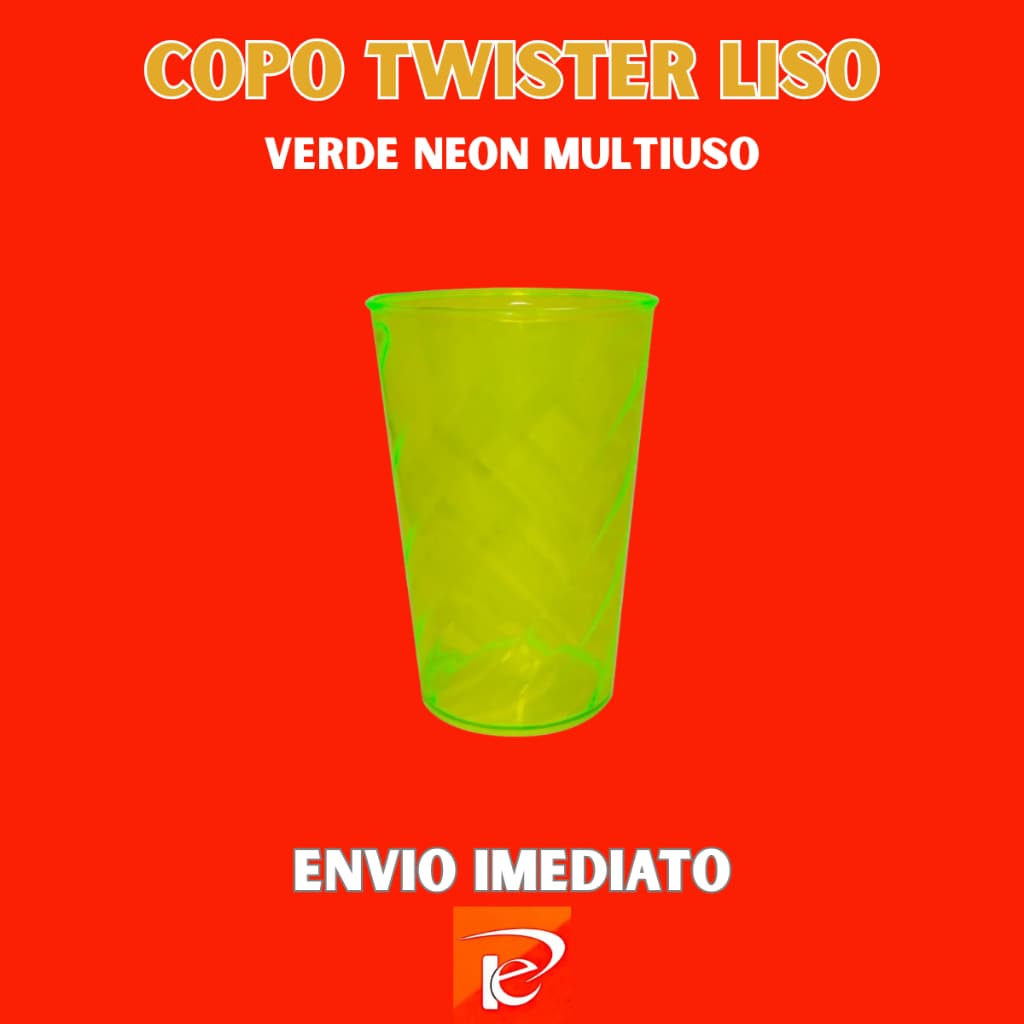 Copo Twister Liso Verde Neon Multiuso Aniversário Formaturas Casamento Chá de bebê