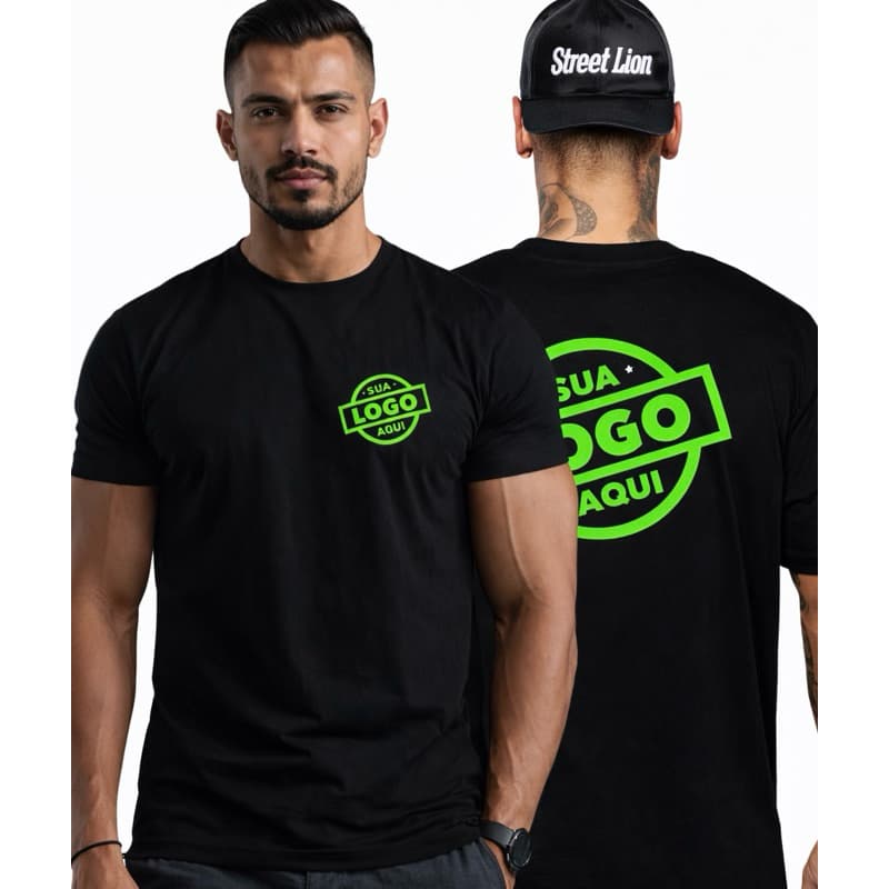Camiseta Personalizada Com Sua Logo 100% Algodão Gold Pima Camisa do P ao G4 Masculina e Feminina