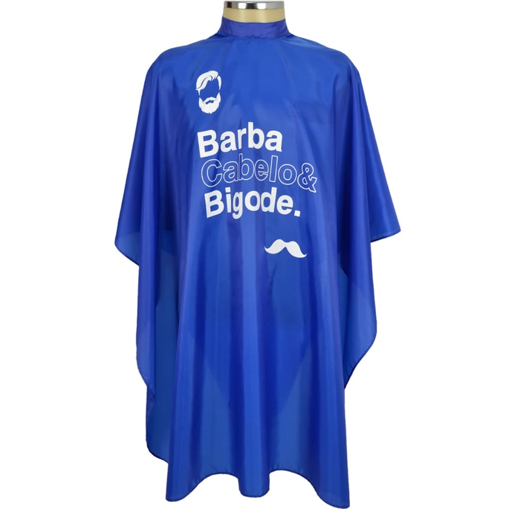 Capa de Corte de de Cabelo Azul Personalizada Barbeiro, Cabeleireiro - Barba, Cabelo e Bigode