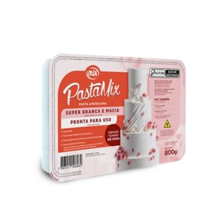 Pasta Americana Mix Branca 800g Tradicional para Decoração de Bolos