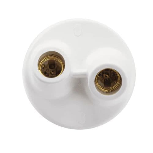 Kit 1 Plafonier Duplo Sobrepor 2 Bocais E27 Bivolt 110/220v