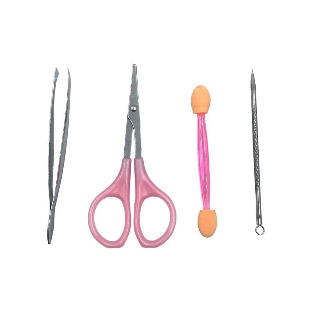 12 Kits Sobrancelha Pinça Tesoura Pincel Sombra Extrator Cravo Maquiagem Design Rosto Beleza