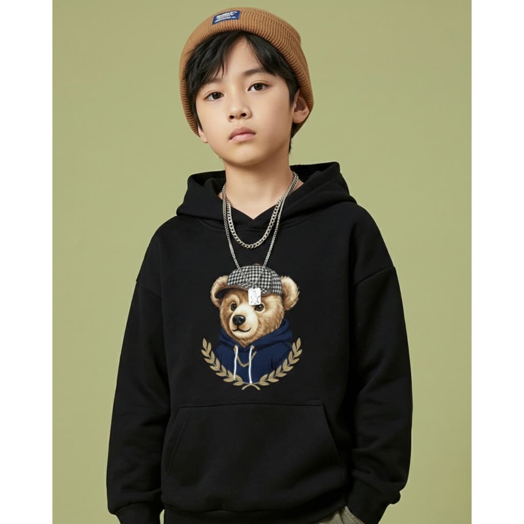 Blusa Moletom Infantil Urso Estiloso com Bolso Canguru – Conforto e Charme para o Inverno