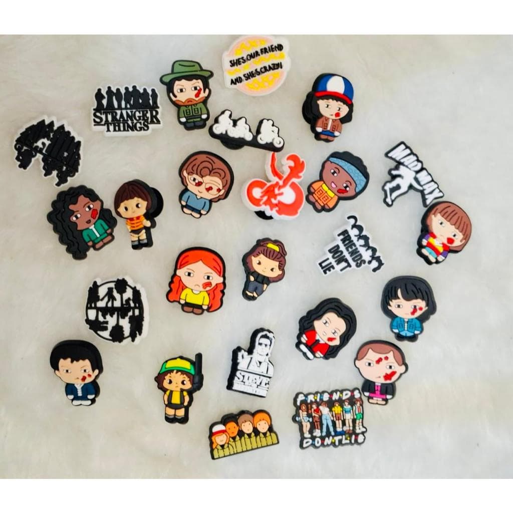 Kit 4 a 12 Pins Emborrachados para Babuche - Personagens de Series Famosas=