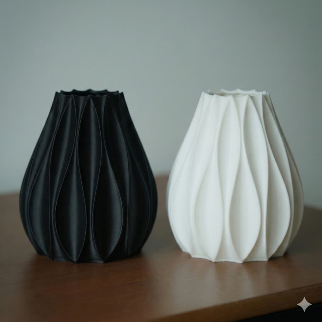 Vaso Decorativo Ondulado Moderno minimalista Planta Artificial Design Exclusivo sala quarto