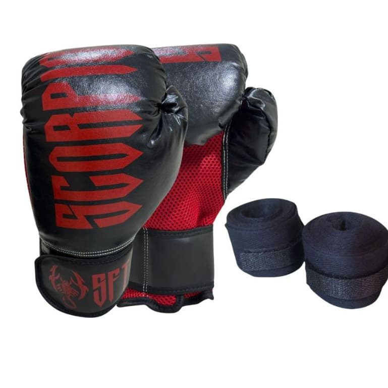 kit Muay  Thai Boxe Kickboxing Luva+ Bandagem+ sacola