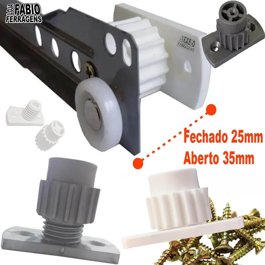 Distanciador 25 A 35 MM Para Corrediça De Gaveta Regulagem Afastador Cinza Branco