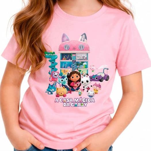 Camiseta camisa blusa Infantil Menina Casa mágica da Gabby 100% Algodão