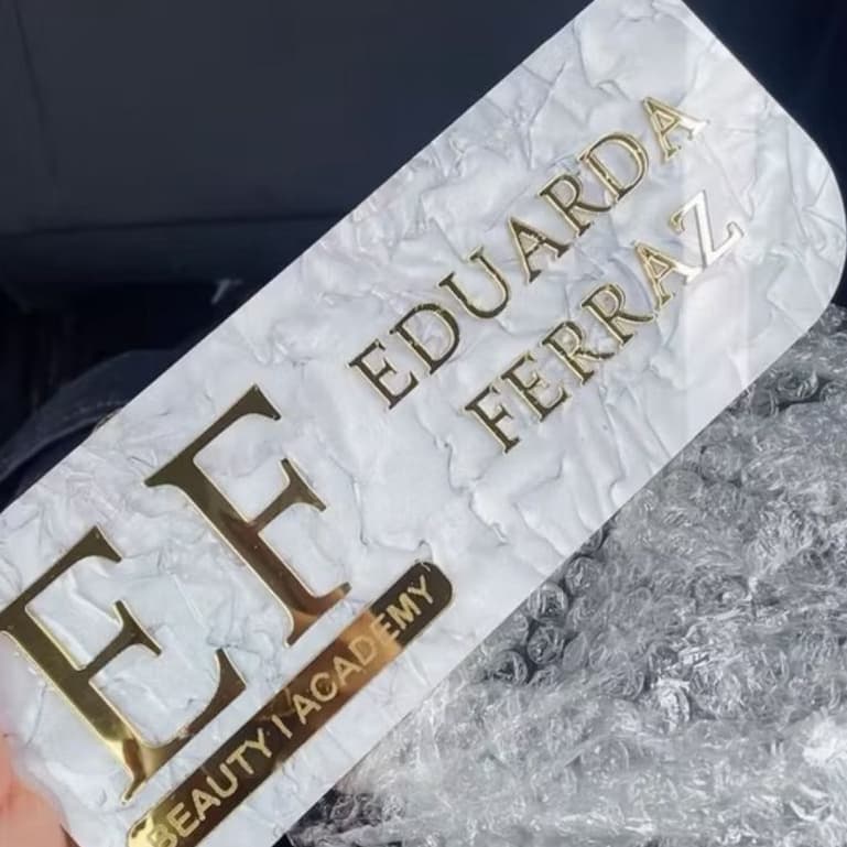 Placa de Sinalização Personalizada em Acrílico Marmorizado Luxo Placas 25x10cm