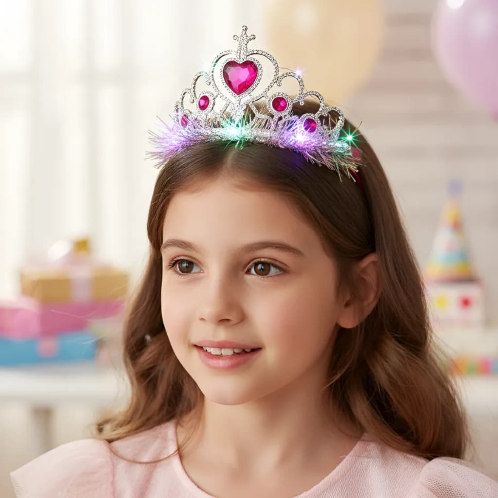 Tiara Coroa Mágica Com Led Princesas Infantil Tiara - Festa Fantasia, Carnaval